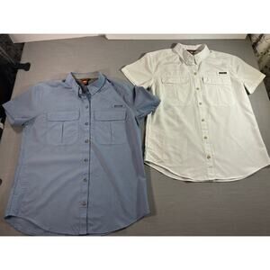 Bundle of 2 Eddie Bauer Women’s Small Outdoor Button Up Shirts Hiking Fishing
